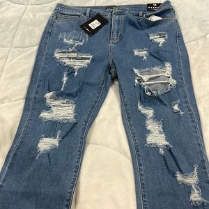 Claire Distressed skinny jeans